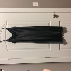 Bebe new with tags - large - black silky cowl neck slip dress below knee